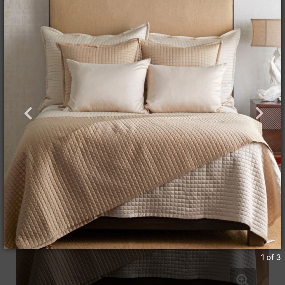 Ready-to-Bed 2.0 Quilted Ann Gish Set of 2 Euro Quilted Sham 26x26 Ivory Silk